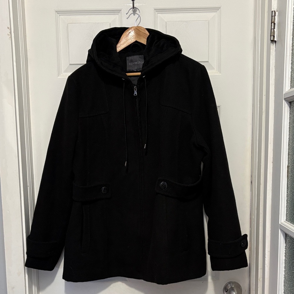 Covington black hooded jacket